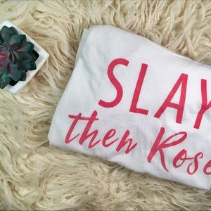 AMERICAN APPAREL “SLAY THEN ROSÉ” LONG SLEEVE🌷